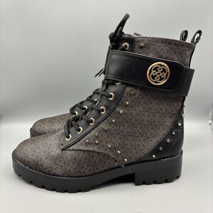 Daisy Fuentes Ankle Boots Women’s Size 8 M Sarah Brown Black‎ Combat